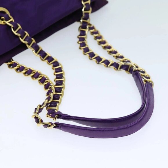 PRADA Chain Shoulder Bag Nylon Purple Auth - Picture 7 of 16